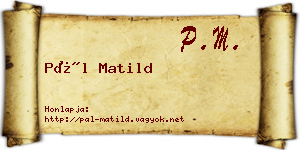 Pál Matild névjegykártya